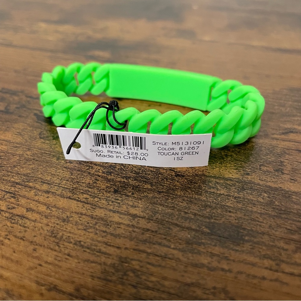 Marc by Marc Jacobs Green Chain Bracelet NWT - Picture 3 of 5